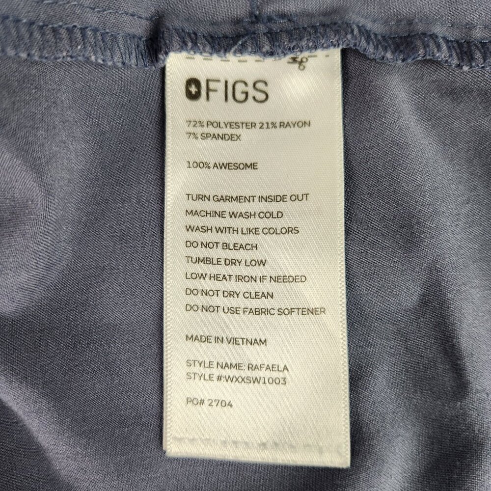 Figs Rafaela Oversized Scrubs Womens Medium Gray Blue Top Casual Mandarin Collar - Picture 8 of 8